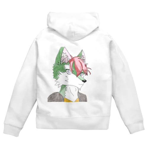 狼月 獣 Zip Hoodie