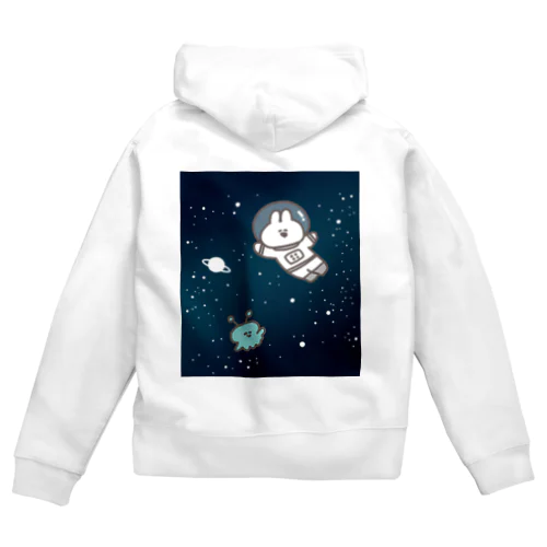 宇宙飛行士うさちゃん Zip Hoodie