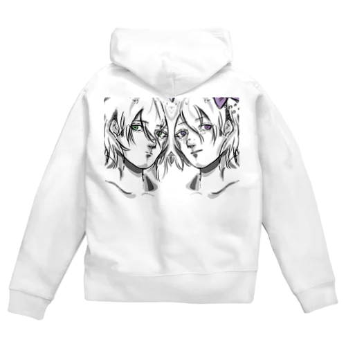 双子 Zip Hoodie