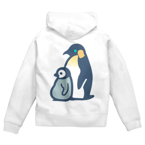 ぺんぎんのおやこ（カラー） Zip Hoodie