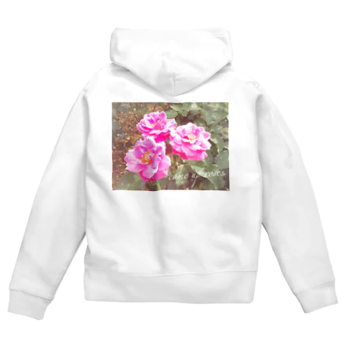 pink Rose Zip Hoodie