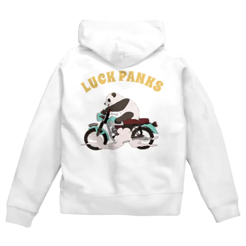 バイク乗りのパンダ Zip Hoodie