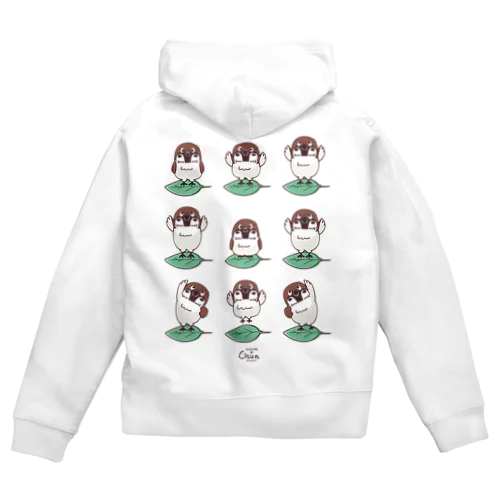 スズメがちゅん　体操ちゅん Zip Hoodie