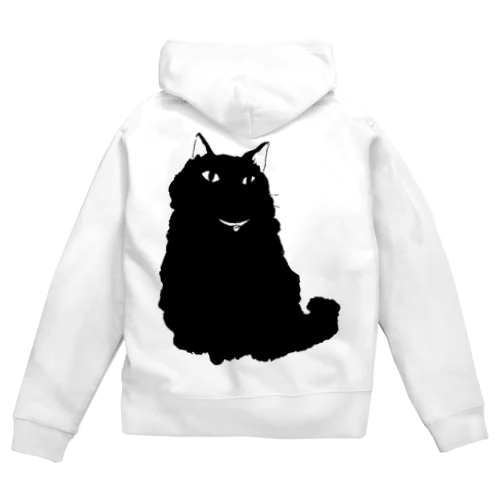 黒猫ナツ Zip Hoodie