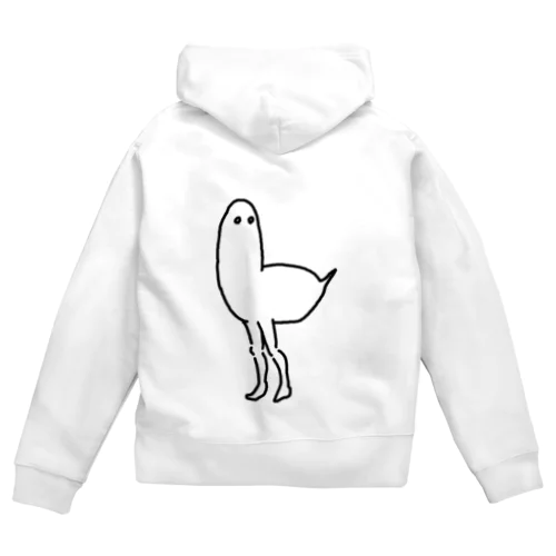 人間の足がはえた鳥 Zip Hoodie