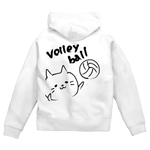 バレーボールにゃんこ Zip Hoodie