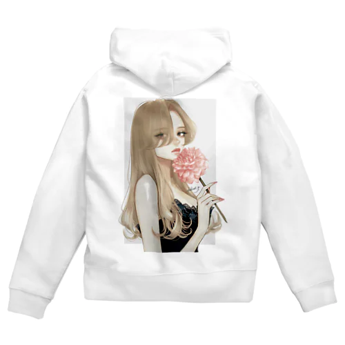 dahlia2 （背景透過） Zip Hoodie