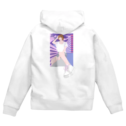 Girl 3D back Zip Hoodie