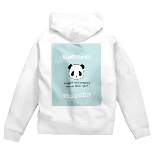 パンダ中華柄（水色） Zip Hoodie