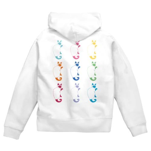 シャムネコ分身の術 Zip Hoodie