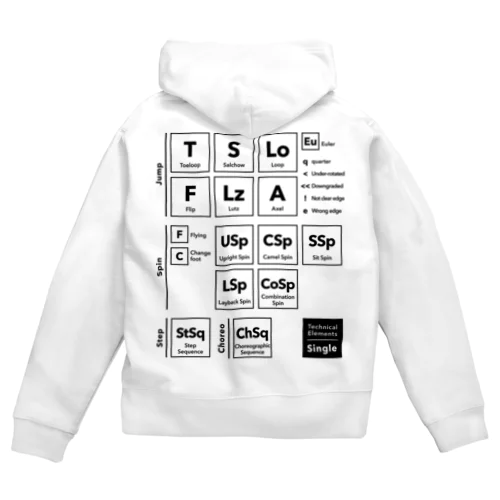 Technical Elements [Single]  Zip Hoodie