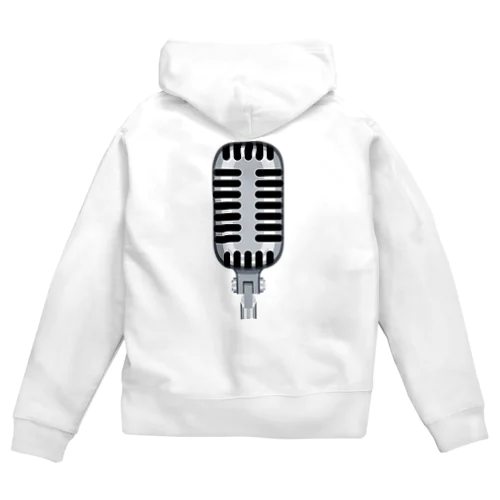 Rockなガイコツマイク Zip Hoodie