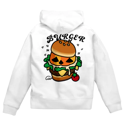 バックプリント　バーガー Zip Hoodie