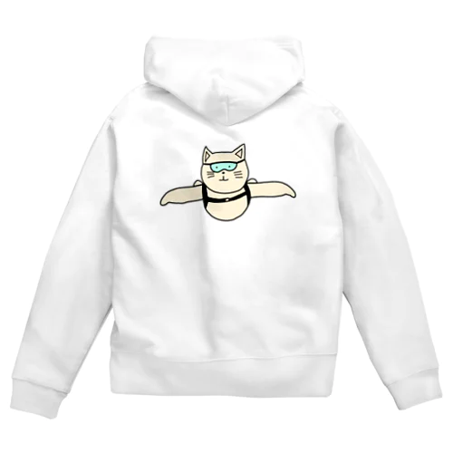 スカイダイバーねこ Zip Hoodie