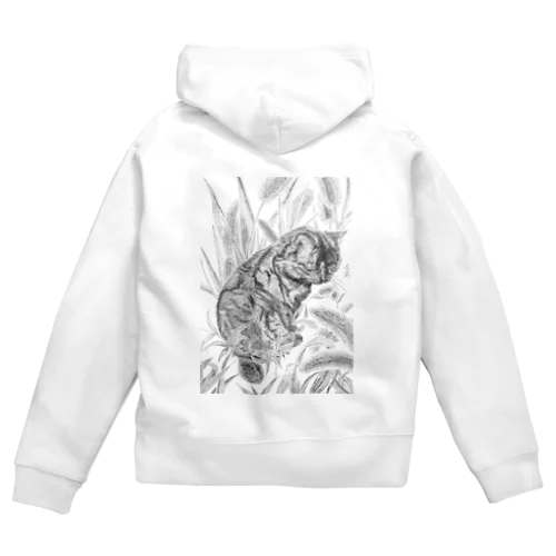 見返り猫 Zip Hoodie