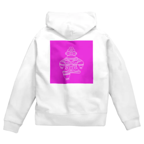 土偶 ピンク Zip Hoodie