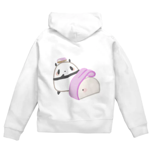 かまぼこが持つポテンシャルにほれぼれするパンダ Zip Hoodie