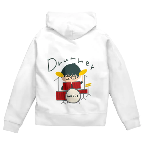 drummerメガネ君 Zip Hoodie