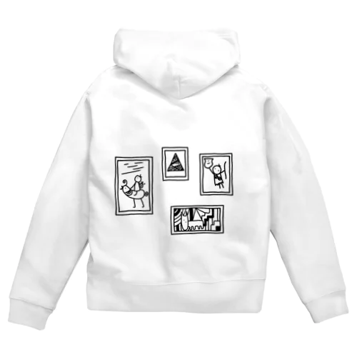 古代の謎展(白黒) Zip Hoodie