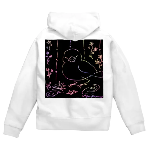 文鳥スクラッチ Zip Hoodie