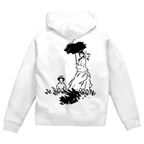 クロード・モネ「日傘をさす女」 Zip Hoodie