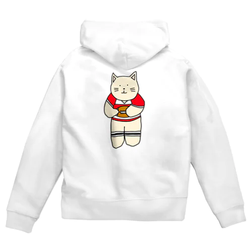 ラグビーねこ Zip Hoodie