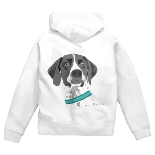 E・ポインター　斑介　犬 Zip Hoodie