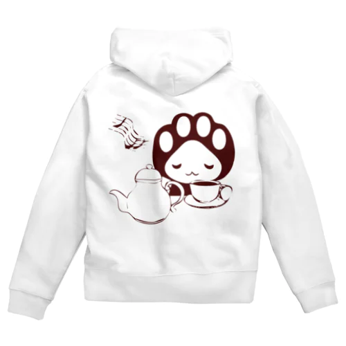 ねこきゅうランチ　レトロ　ティータイム Zip Hoodie