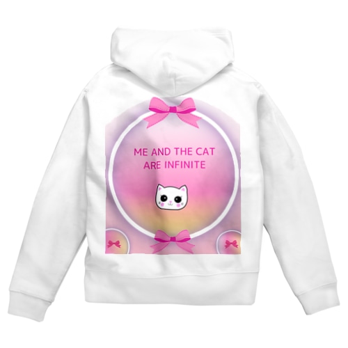 感猫リボン Zip Hoodie