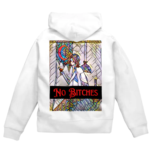 【LADY】No Bitches Zip Hoodie