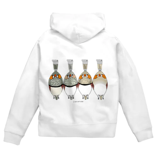 トリ絵の具　キンカチョウセット Zip Hoodie