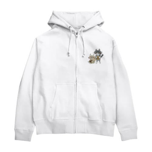 かりんばにゃんこ Zip Hoodie
