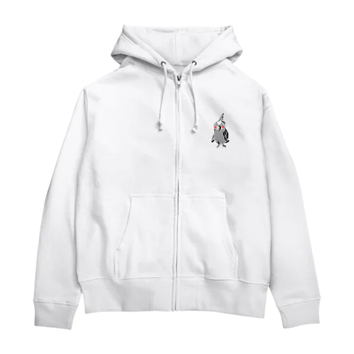 オカメインコのプーちゃん絵 Zip Hoodie