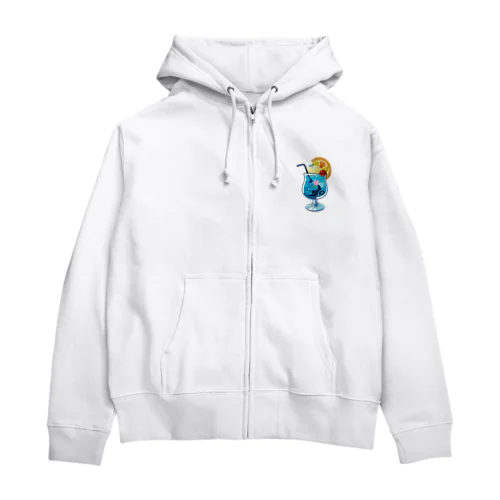 トロピカル·マンタソーダ Zip Hoodie