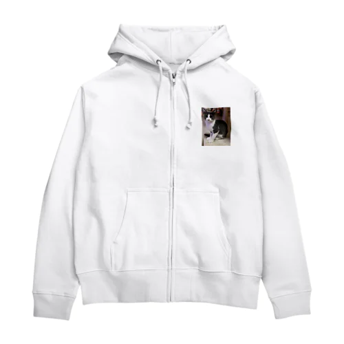 ハチワレ猫 Zip Hoodie