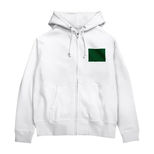 チェック　緑2 Zip Hoodie