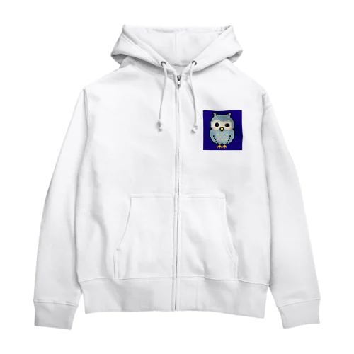 フクロウのドット絵 Zip Hoodie