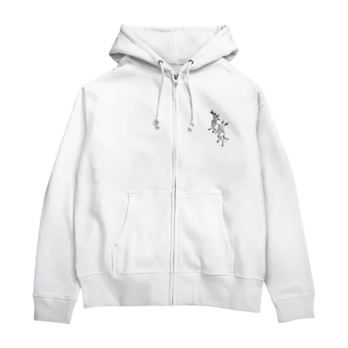 Deer & Arrow / dark tribe - white Zip Hoodie