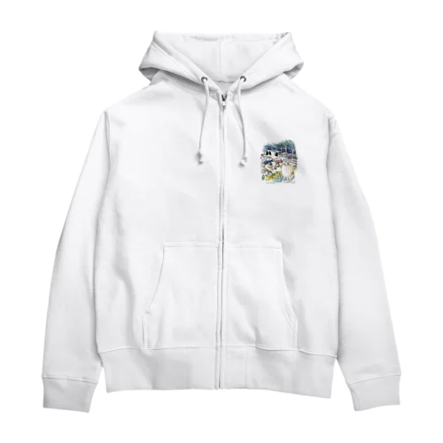 CatChips森のカフェ Zip Hoodie