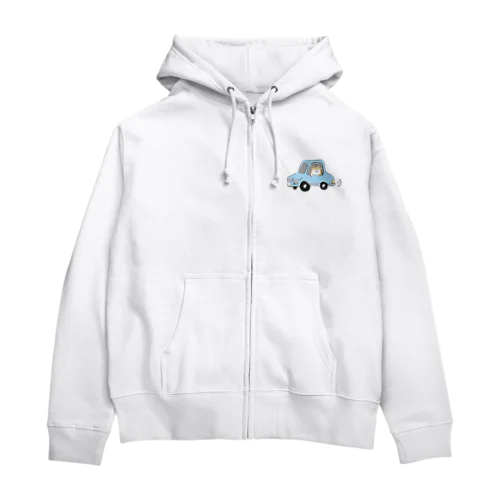 柴犬　in car Zip Hoodie