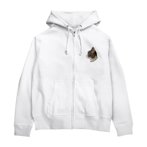 横顔美人猫 Zip Hoodie