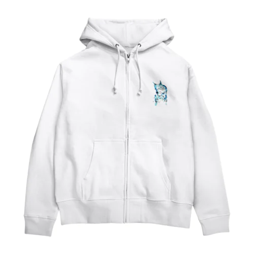 Watercolor wolf Zip Hoodie