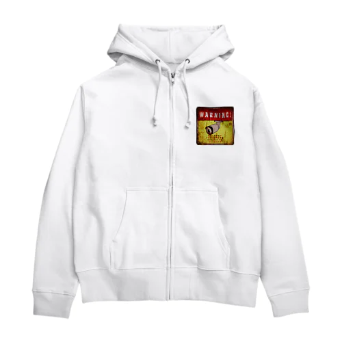 ヴィンテージ風 監視カメラ看板 Zip Hoodie