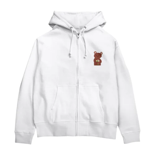 春を待つ熊 Zip Hoodie