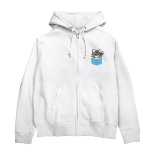 【ベイビー百（サイベリアン）】胸ポッケ Zip Hoodie