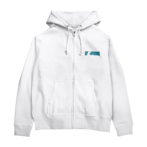 はみ出るアヒル「四角いまど」 Zip Hoodie