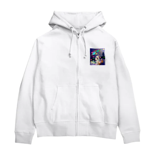 比丘比丘尼密会密漁善図（深夜） Zip Hoodie