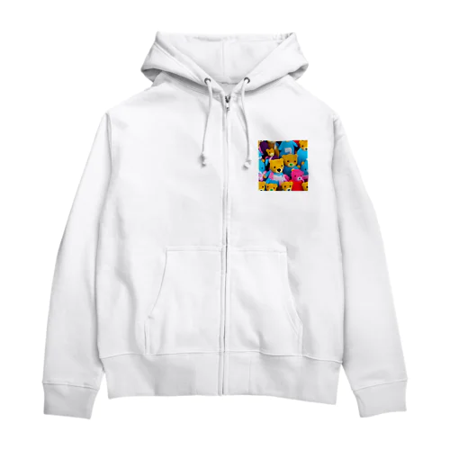 くまさんがたくさん Zip Hoodie