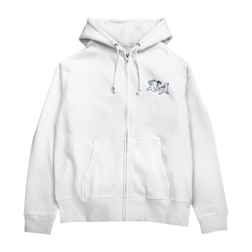 [ワンポイント]【ぎがといっしょ】《紺線》 Zip Hoodie