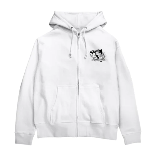 飲み会でがっつくリス Zip Hoodie